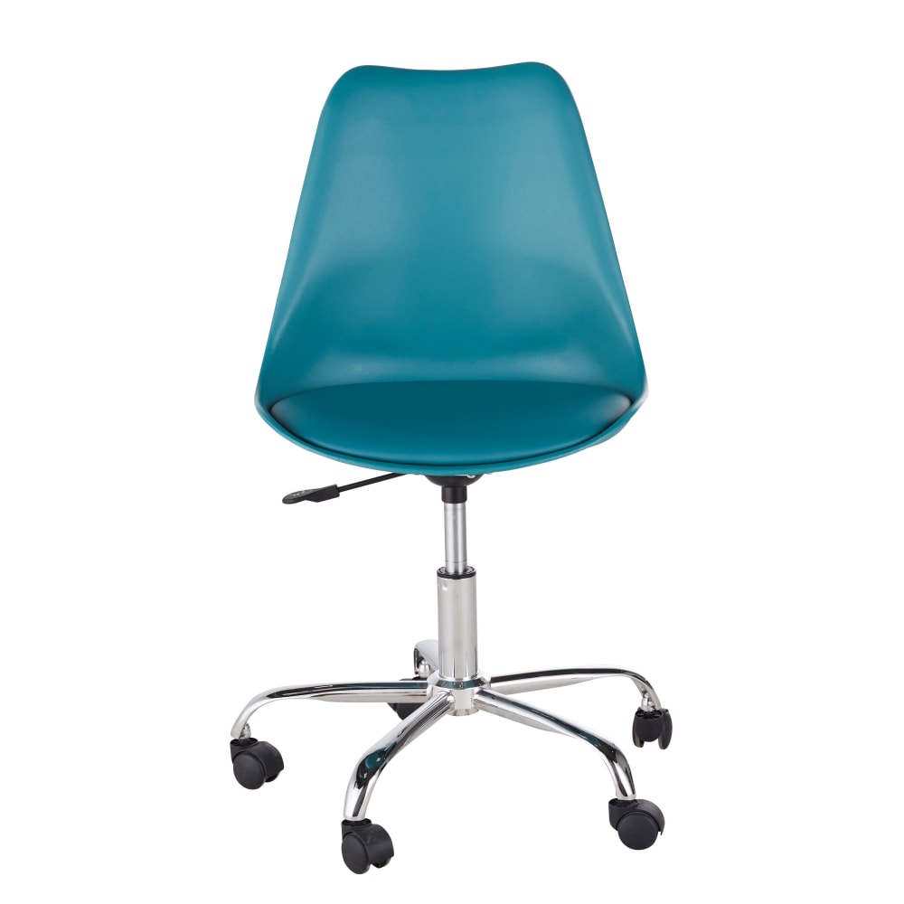 Chaise de bureau enfant réglable à roulettes bleu canard - Maisons du Monde