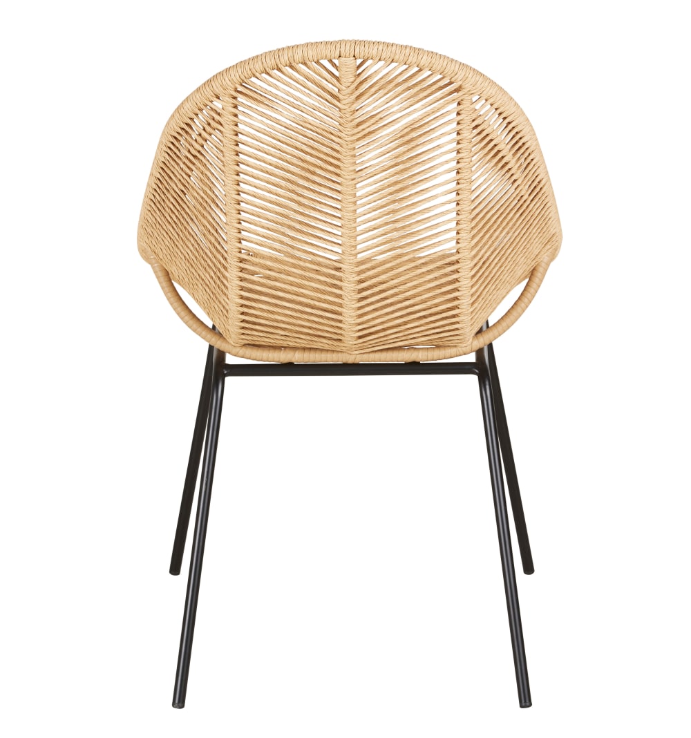 Chaise de jardin en acier noir et résine recyclée beige — vue 4