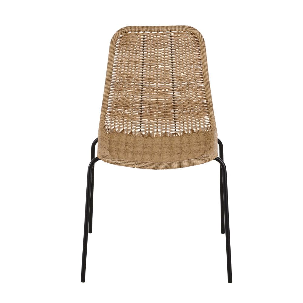 Chaise de jardin en résine recyclée beige et acier noir - Maisons du Monde
