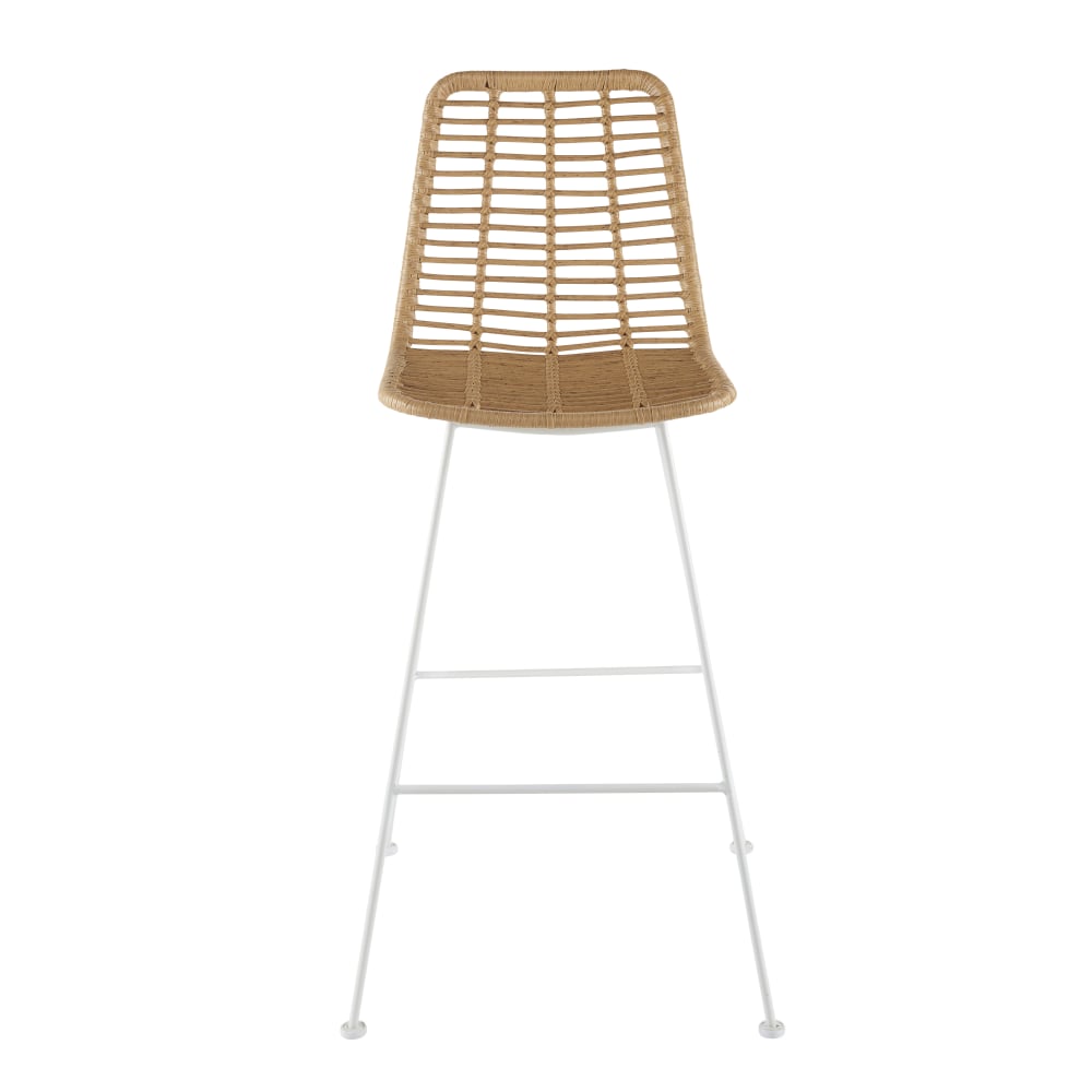 Chaise de jardin haute professionnelle en résine recyclée et métal blanc - Maisons du Monde