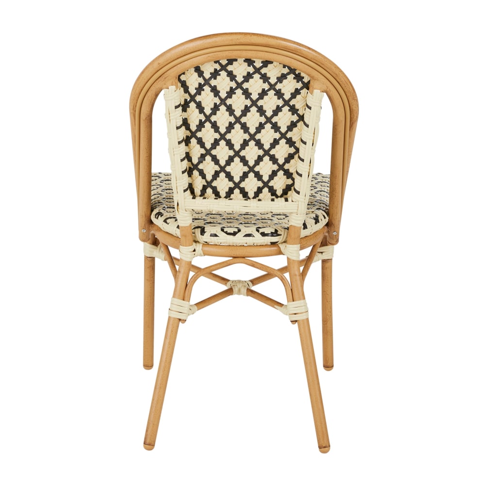 Chaise de jardin professionnelle en résine tressée beige et noire — vue 4