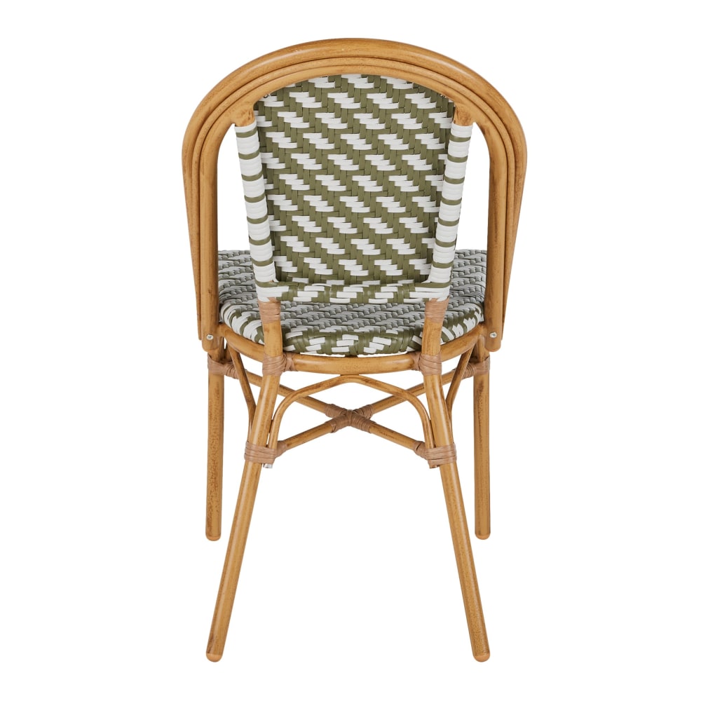 Chaise de jardin professionnelle en résine tressée recyclée blanche et verte — vue 4