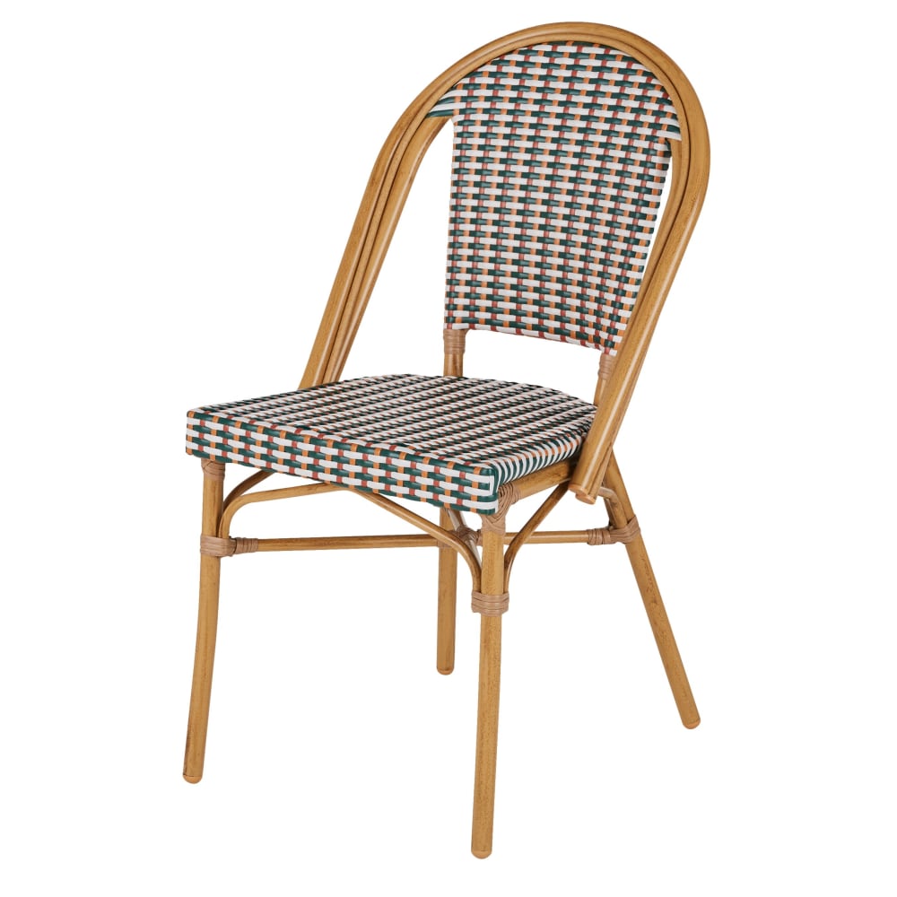 Chaise de jardin professionnelle en résine tressée recyclée multicolore