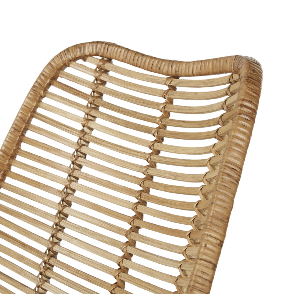 Chaise en rotin et acier noir — vue 4