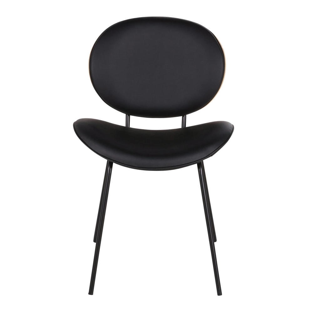 Chaise en suédine noire, bois de chêne et acier noir - Maisons du Monde