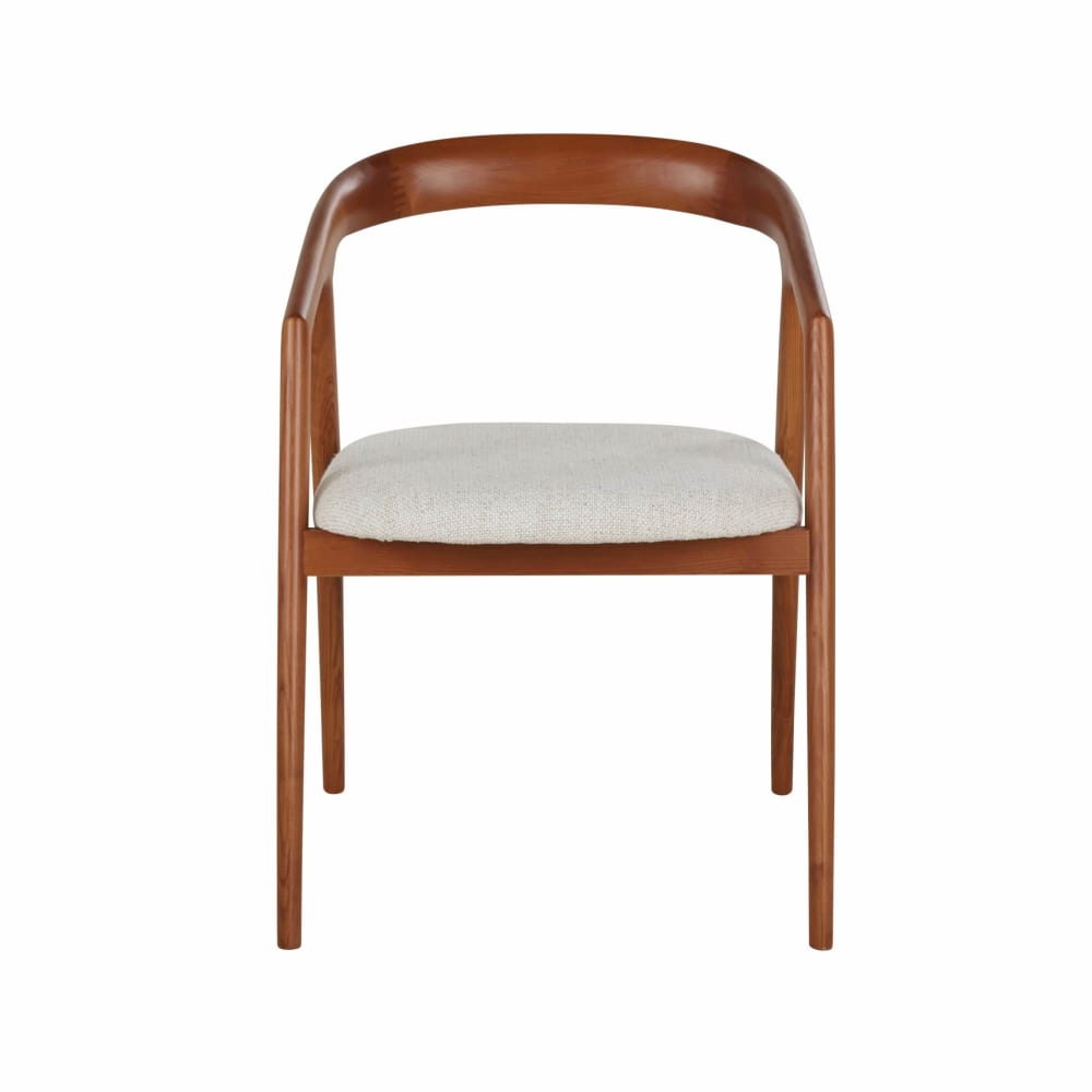 Chaise en textile écru et bois de frêne foncé - Maisons du Monde