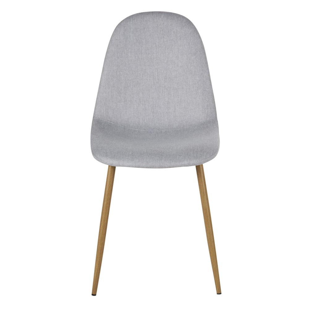 Chaise en tissu recyclé gris clair et pieds en acier imitation chêne — vue 3
