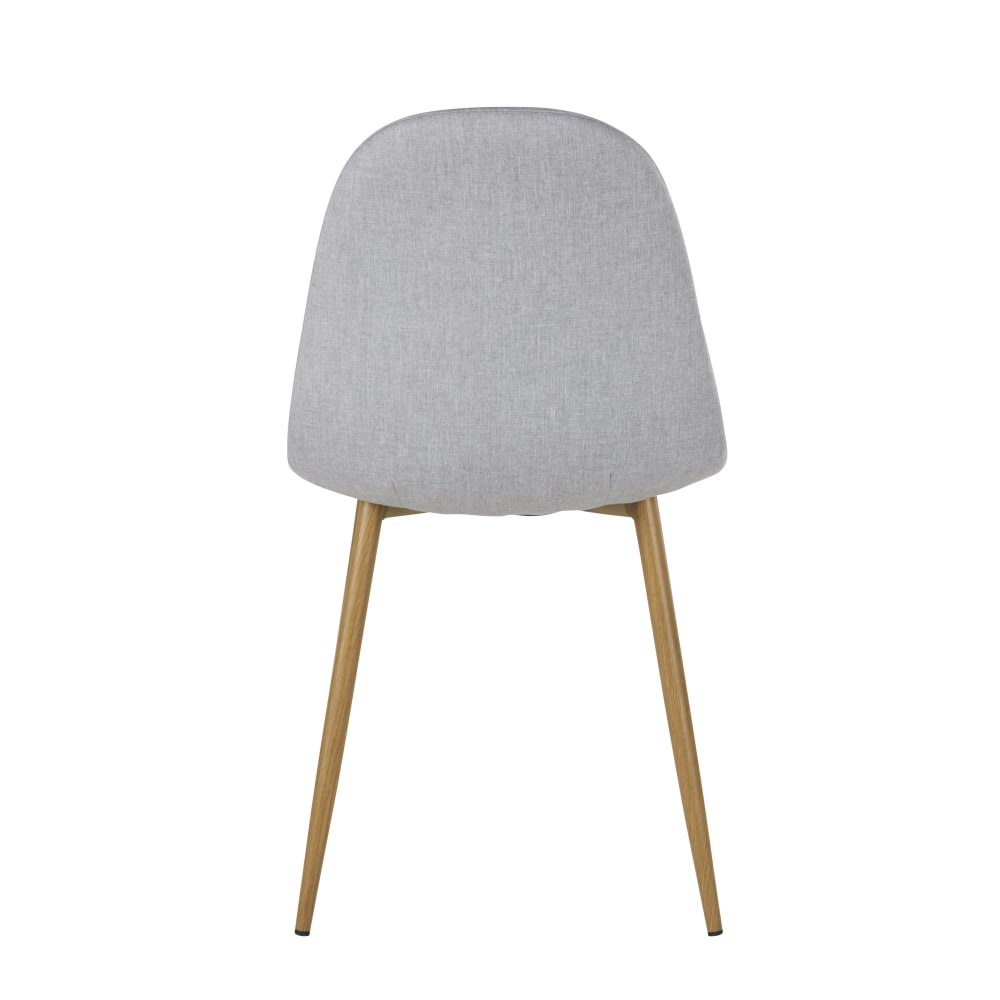 Chaise en tissu recyclé gris clair et pieds en acier imitation chêne — vue 4