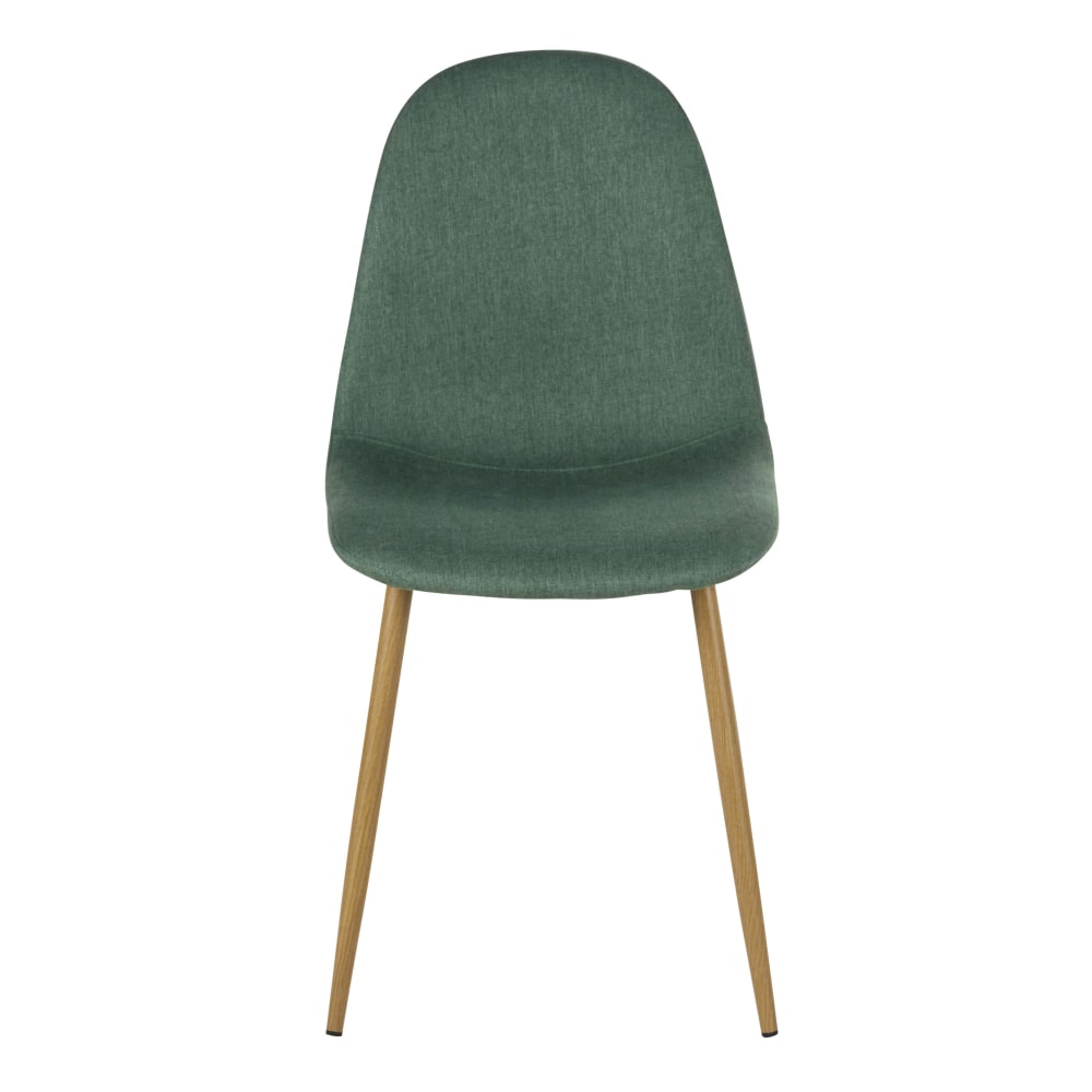 Chaise en tissu recyclé vert foncé et pieds en acier imitation chêne — vue 4