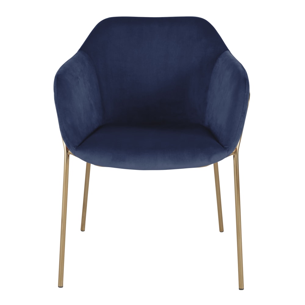 Chaise en velours bleu foncé et métal doré - Maisons du Monde