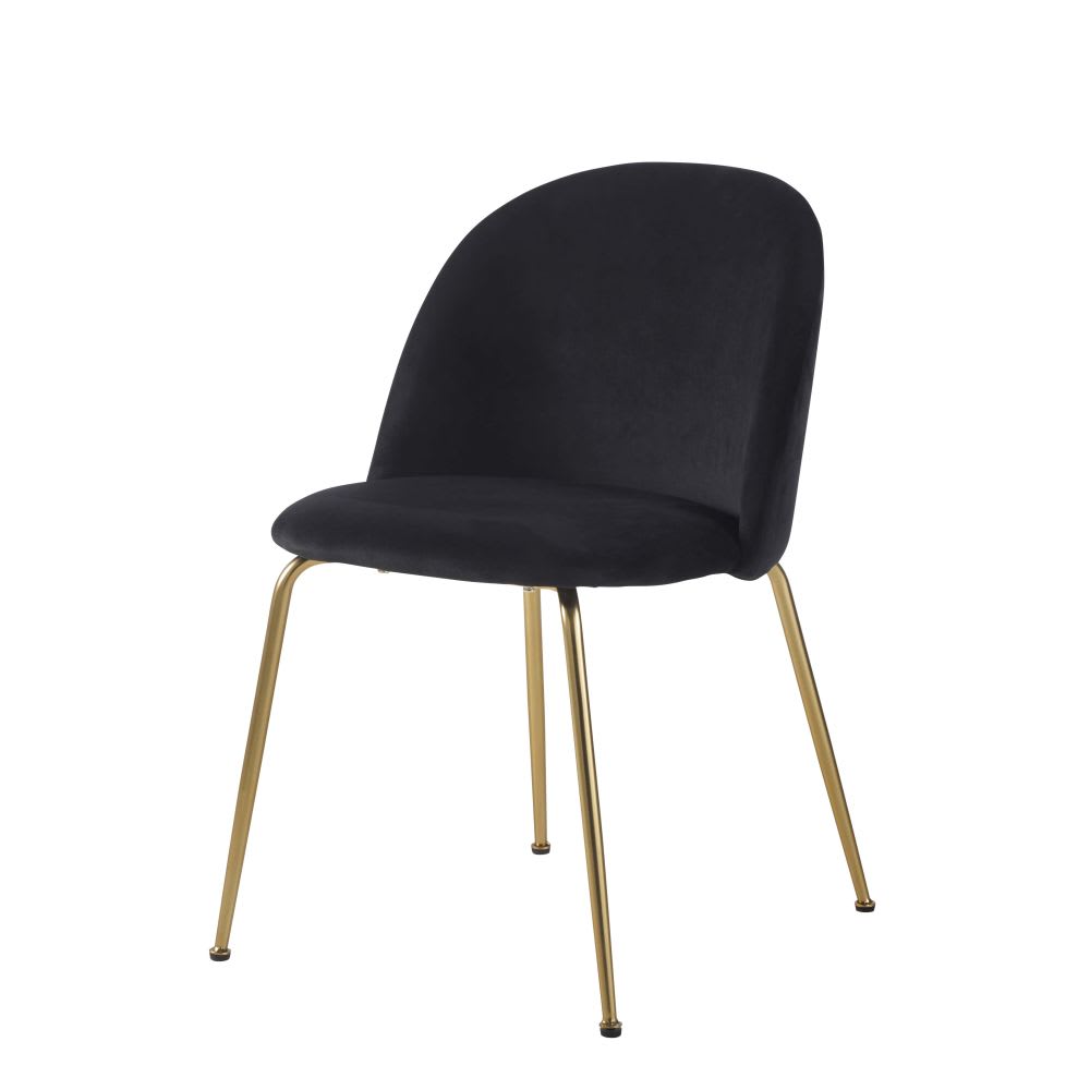 chaise en velours noir