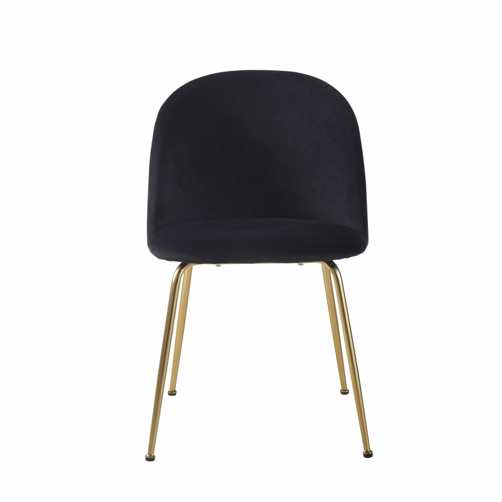 Chaise en velours noir — vue 3
