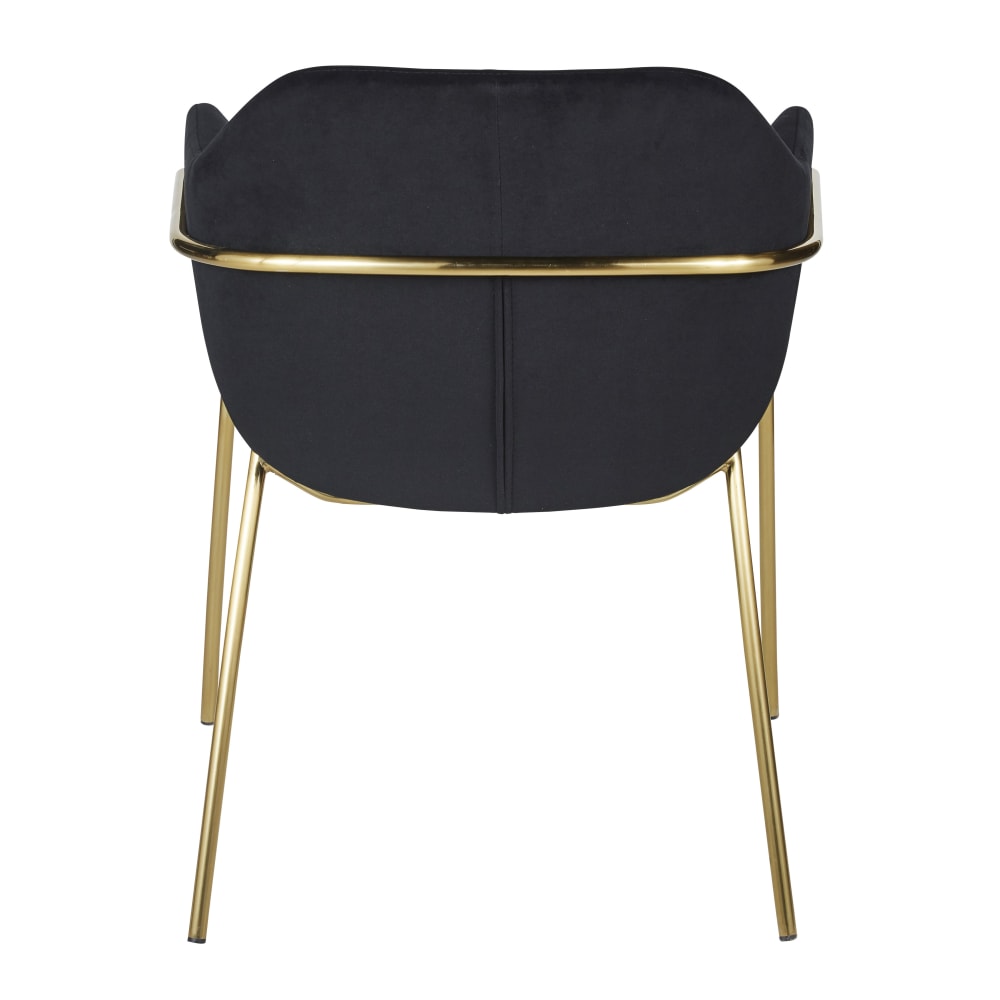 Chaise en velours noir et acier doré — vue 4