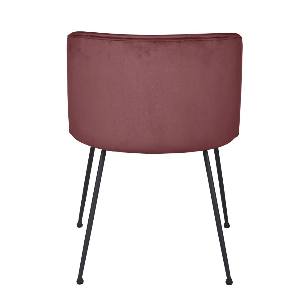 Chaise en velours terracotta et acier noir — vue 4