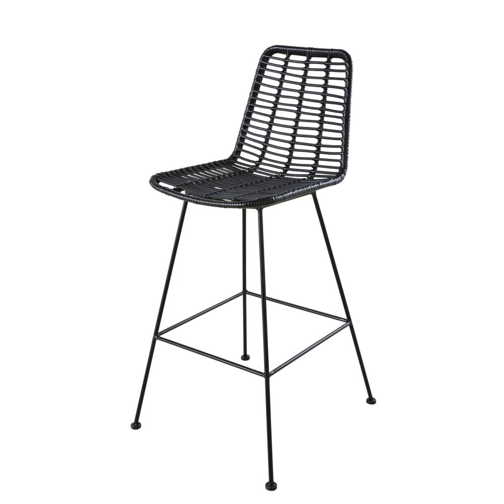 Chaise haute de jardin professionnelle en résine recyclée noire
