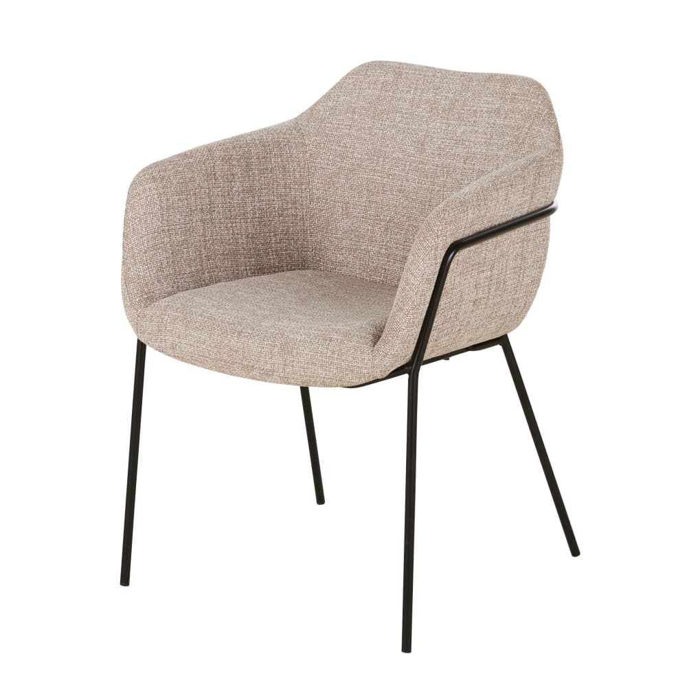 Chaise marron chiné et acier noir — Beyit