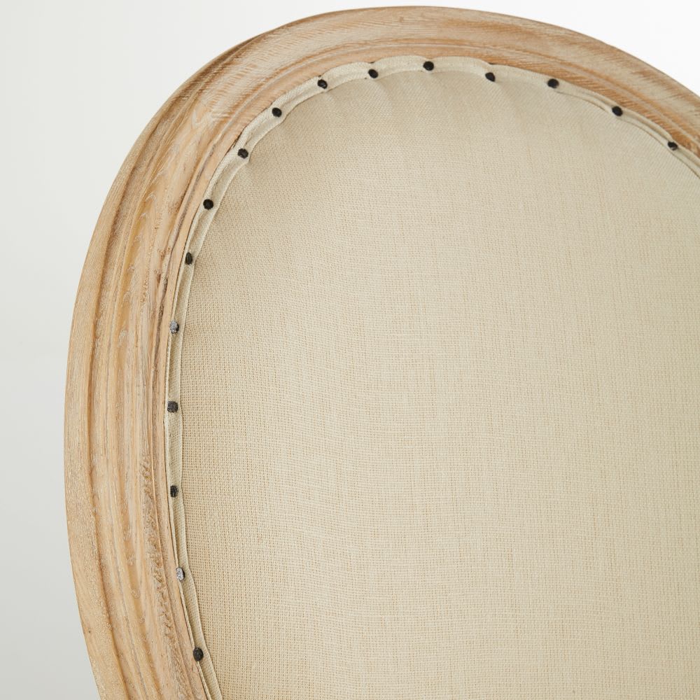 Chaise médaillon en lin et bois de frêne massif — vue 4