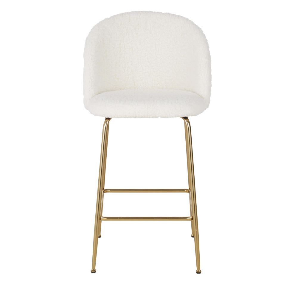 Chaise pour îlot central bouclettes blanches H65