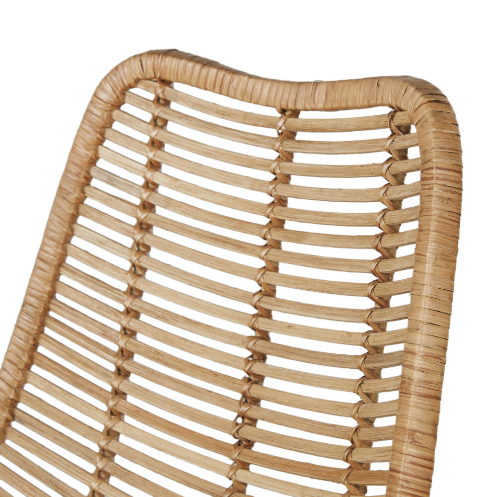 Chaise pour îlot central en rotin et acier noir H65 — vue 4