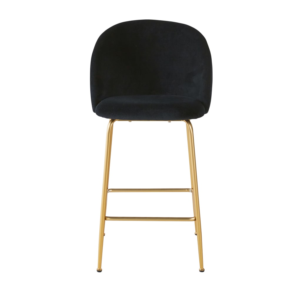 Chaise pour îlot central en velours noir H65 — vue 3