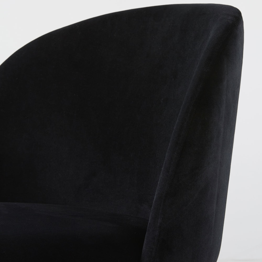 Chaise pour îlot central en velours noir H65 — vue 4