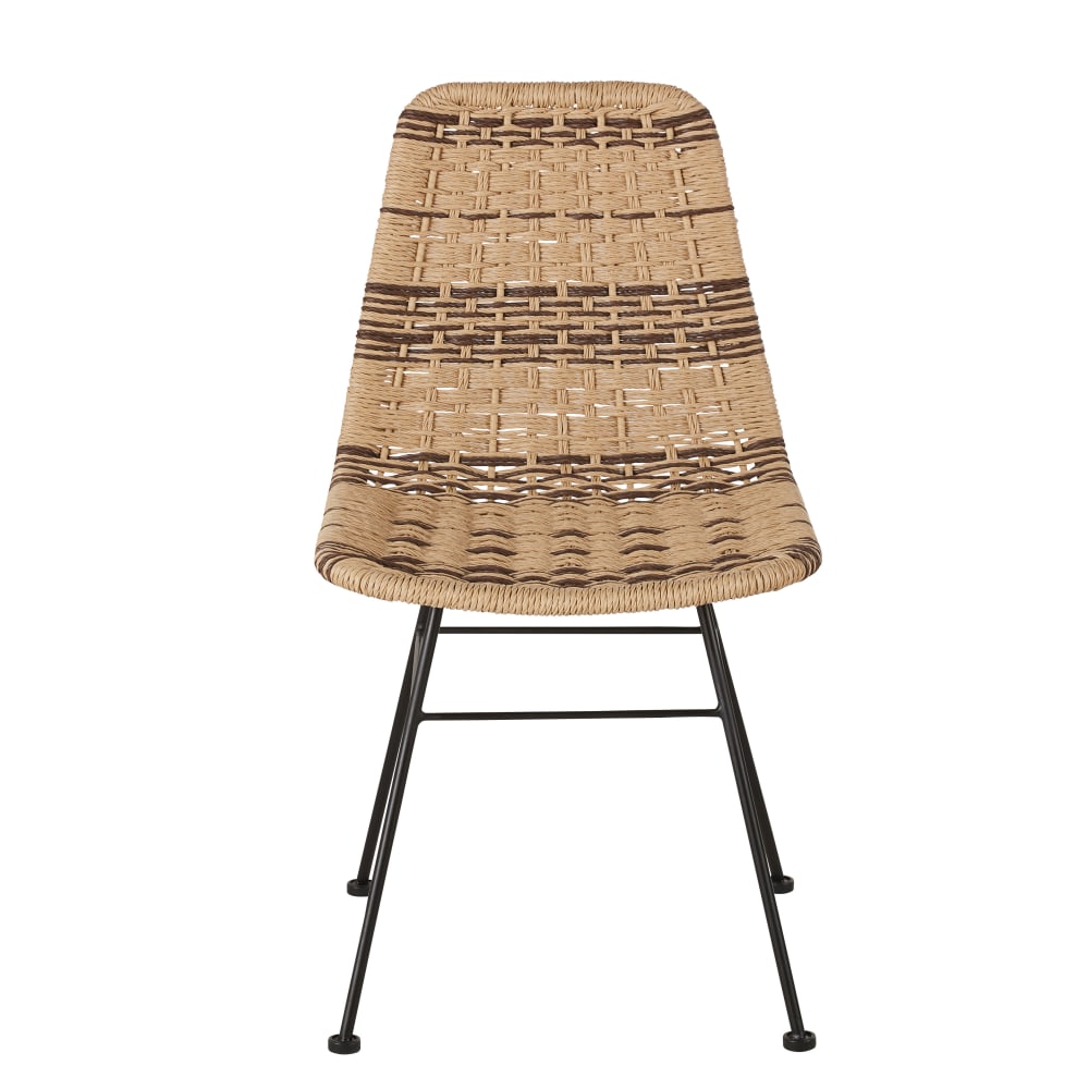 Chaise professionnelle en acier noir et résine recyclée bicolore - Maisons du Monde