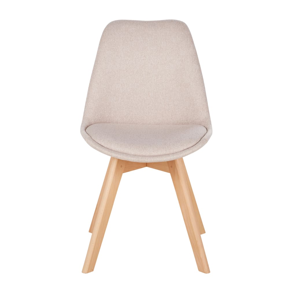 Chaise style scandinave beige et bois de hêtre — vue 3