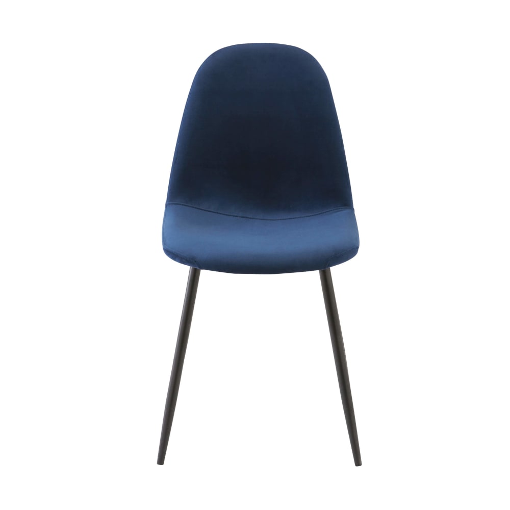 Chaise style scandinave en velours bleu — vue 3