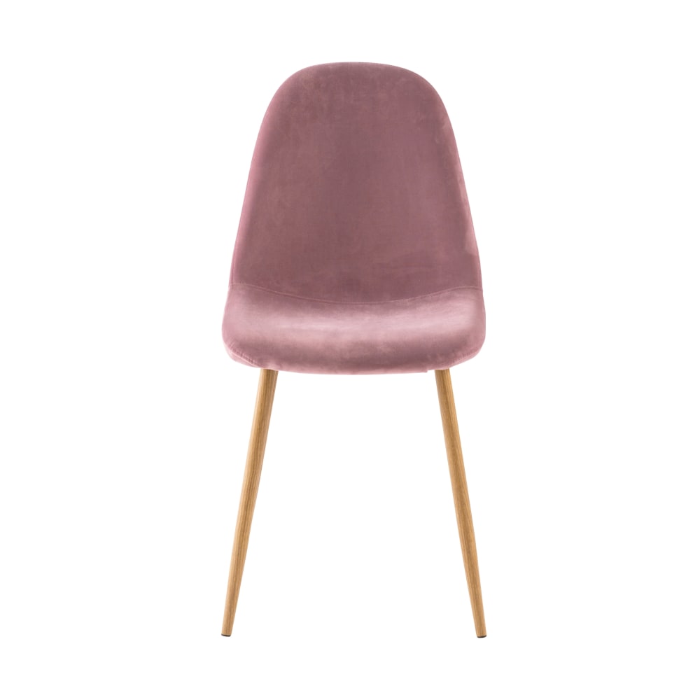 Chaise style scandinave en velours vieux rose - Maisons du Monde