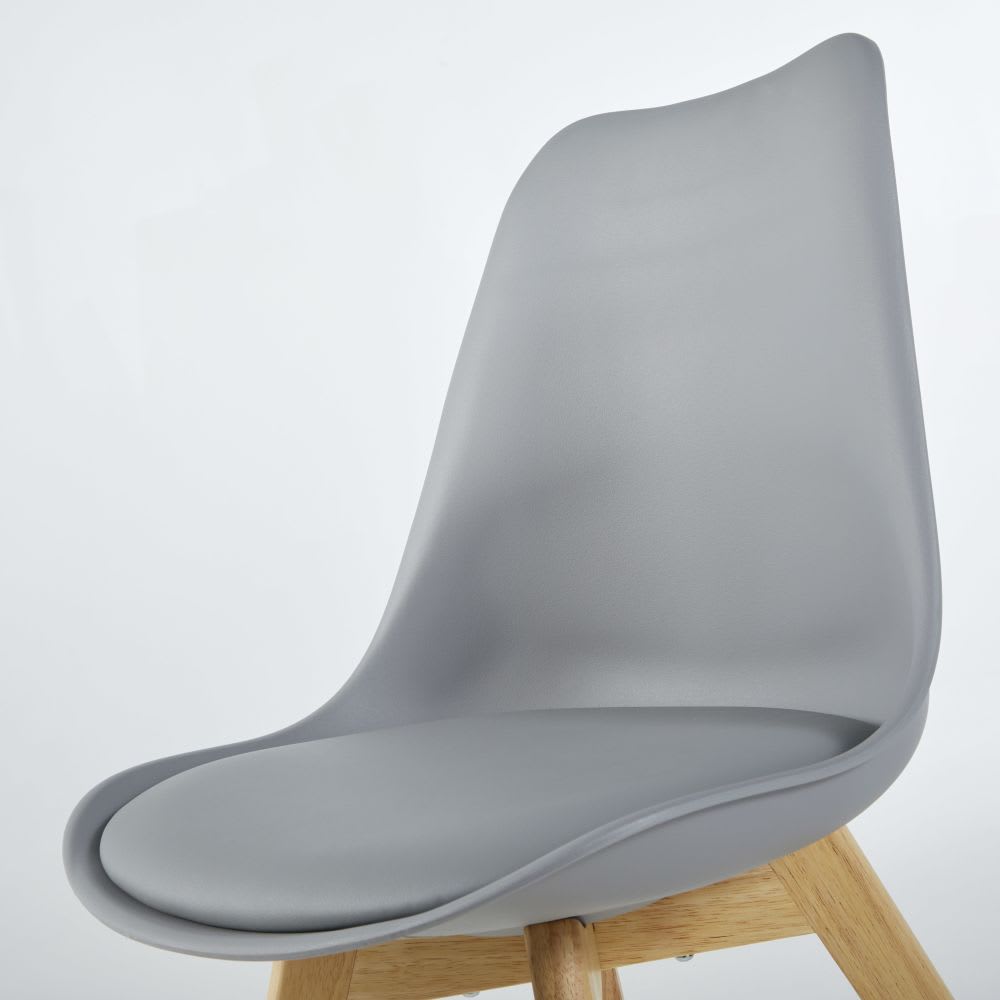 Chaise style scandinave gris acier et hévéa — vue 4
