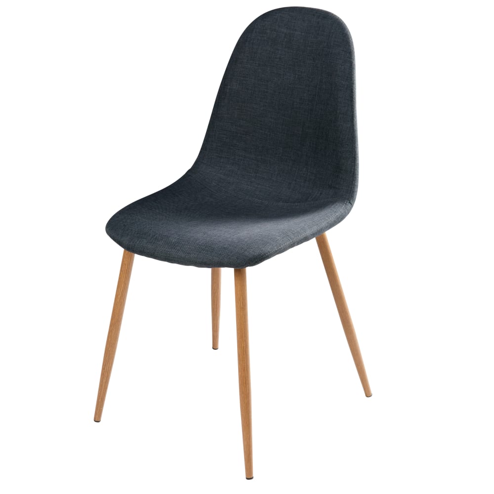 Chaise style scandinave gris anthracite et acier imitation chêne