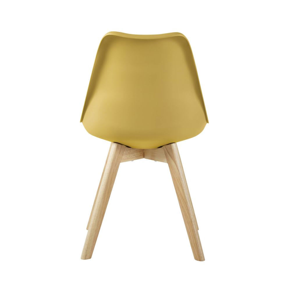 Chaise style scandinave jaune ocre et hévéa — vue 4