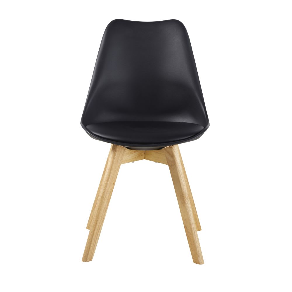 Chaise style scandinave noir ébène et hévéa - Maisons du Monde