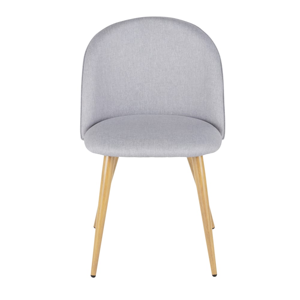 Chaise vintage en tissu recyclé gris clair et acier imitation chêne — vue 3