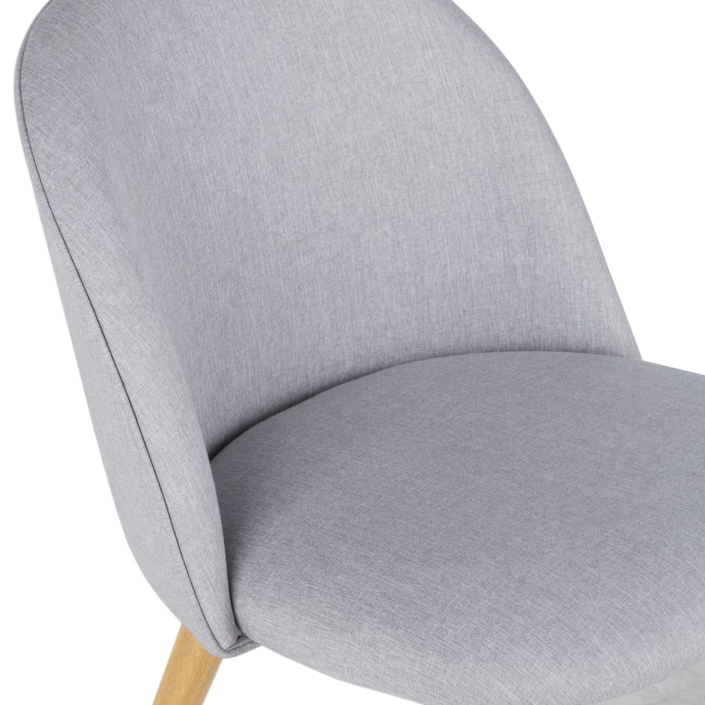 Chaise vintage en tissu recyclé gris clair et acier imitation chêne — vue 4