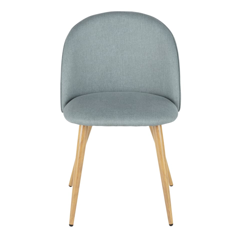 Chaise vintage en tissu recyclé gris-vert et acier imitation chêne — vue 3