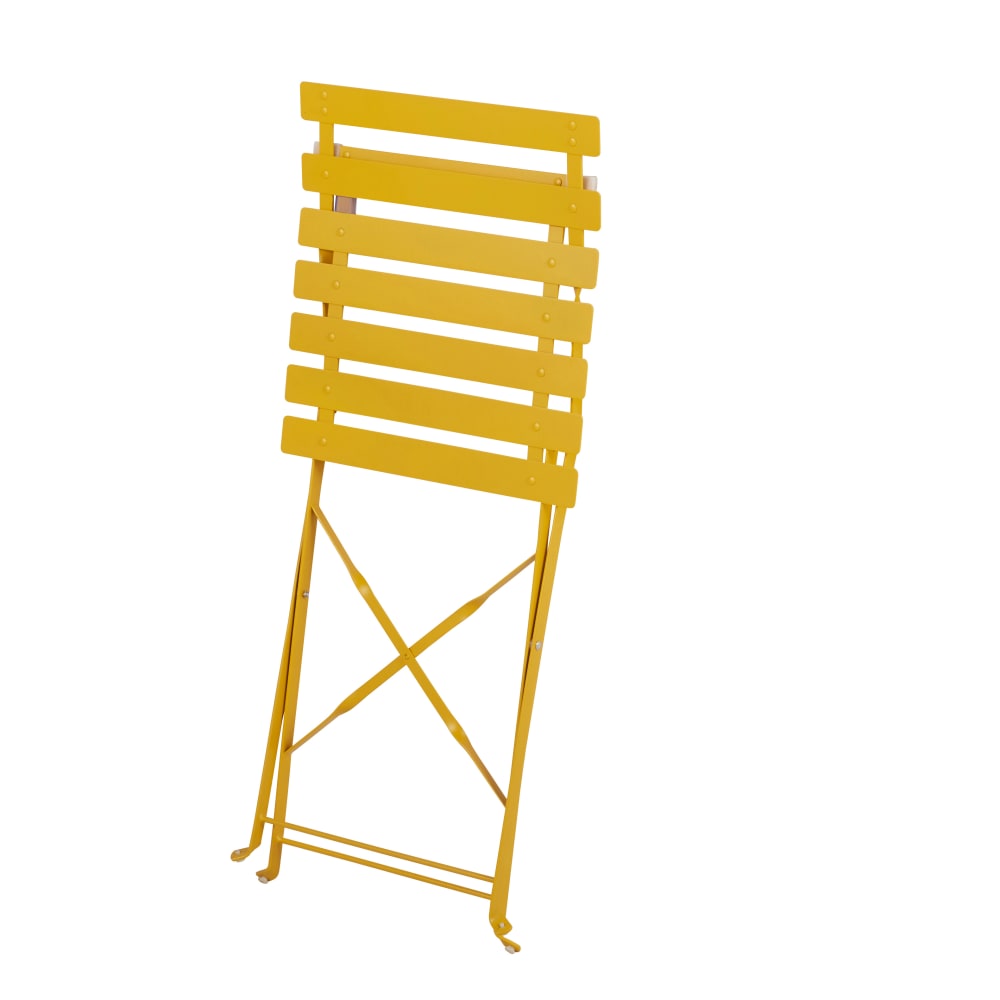 Chaises à dîner de jardin pliables en acier jaune (x2) — vue 3