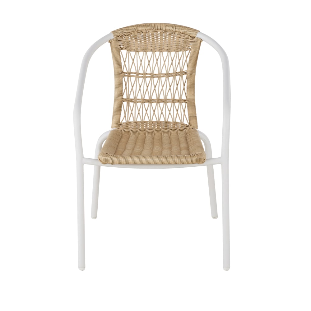 Chaises de jardin en acier blanc et résine tressée recyclée (x2) - Maisons du Monde