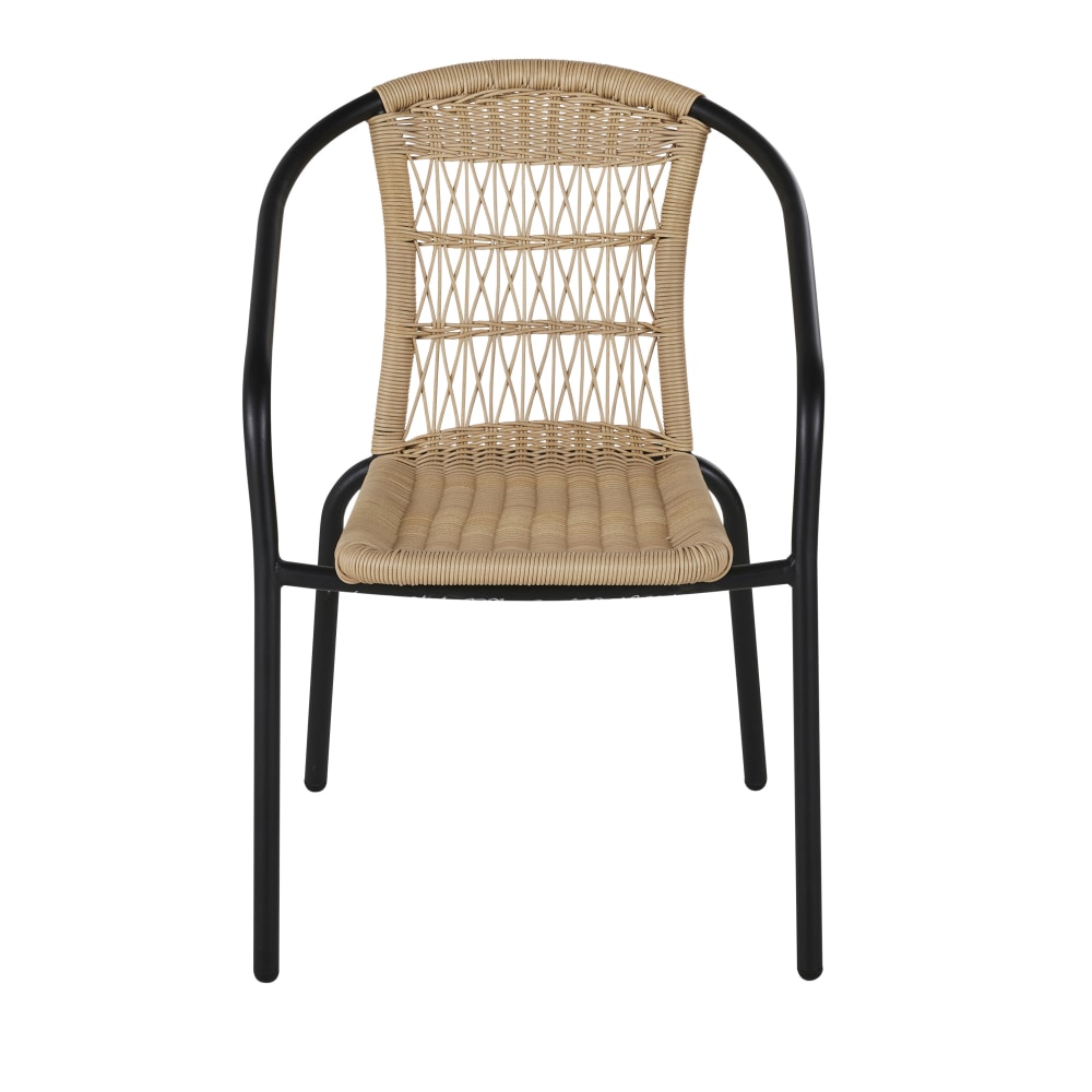 Chaises de jardin en acier noir et résine tressée recyclée (x2) - Maisons du Monde