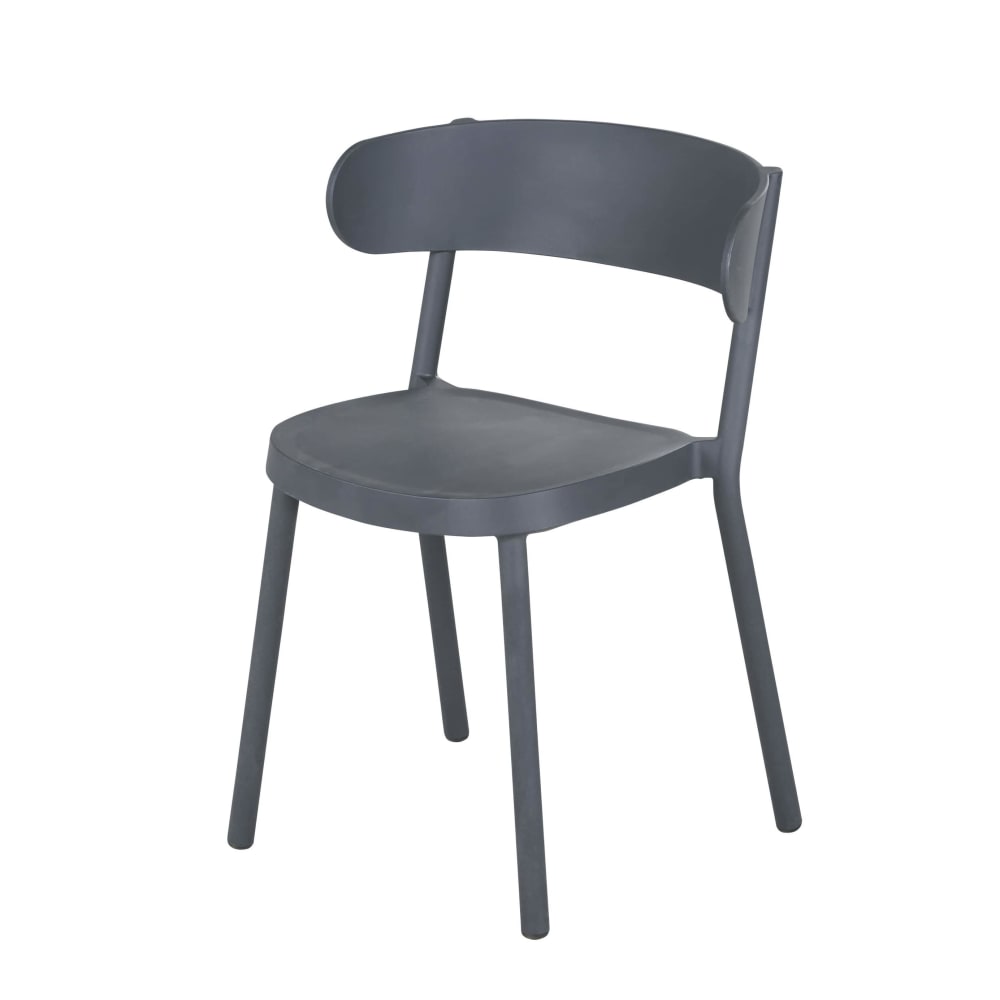 Chaises de jardin professionnelles en polypropylène recyclé gris anthracite (x2) - Maisons du Monde