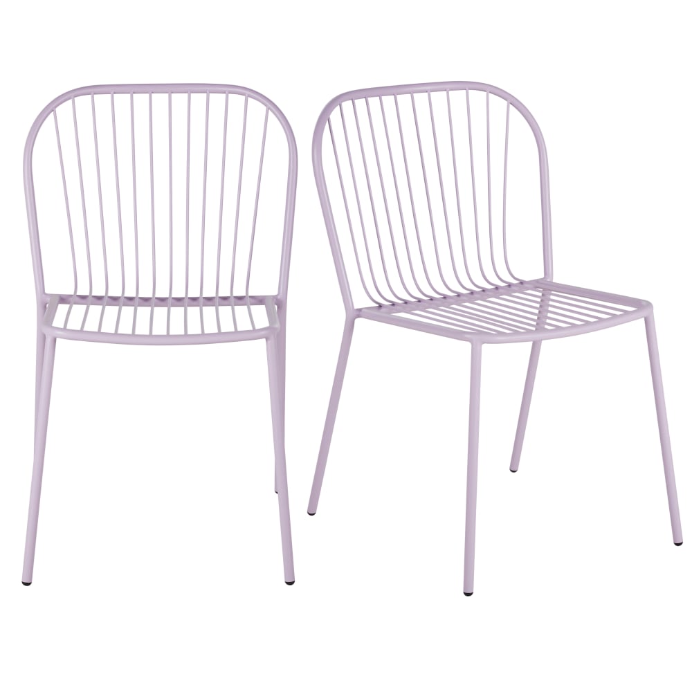 Chaises de restaurant en acier lilas (x2)