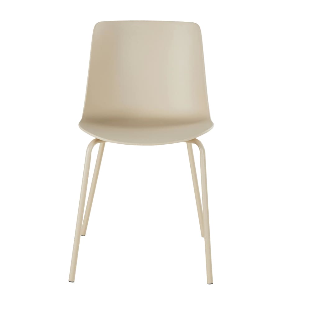 Chaises en polypropylène et acier beiges (x2) — vue 4
