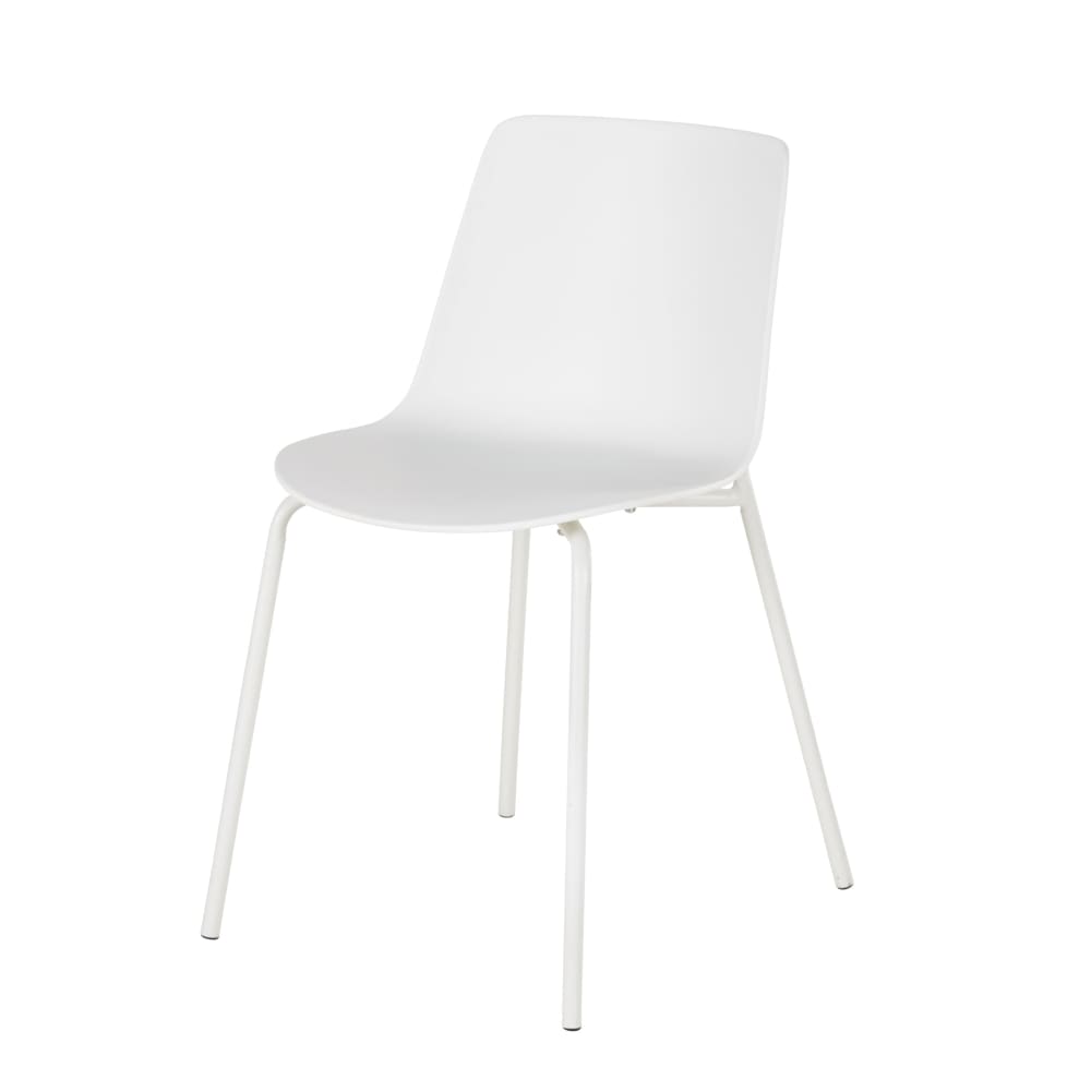 Chaises en polypropylène et acier blanc (x2) - Maisons du Monde
