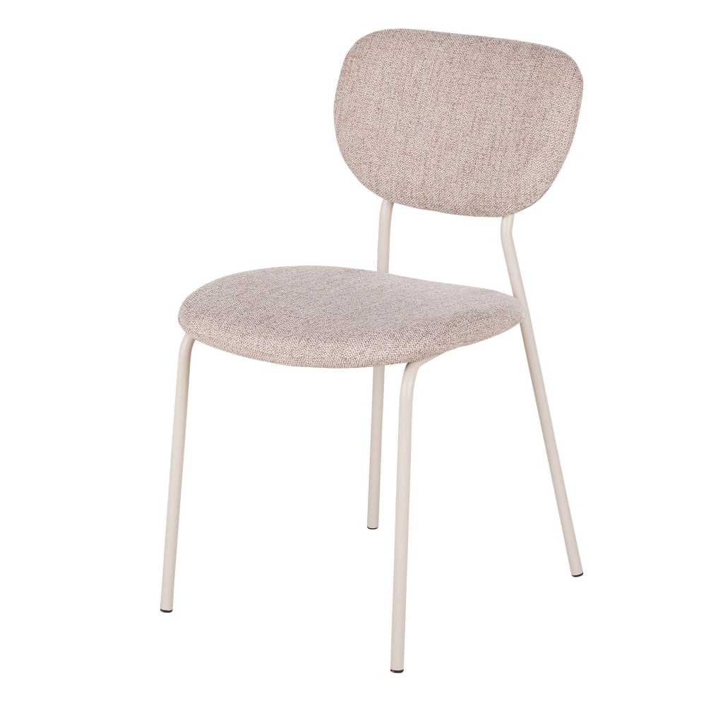 Chaises professionnelles beige tramé et pieds en acier beige (x2)