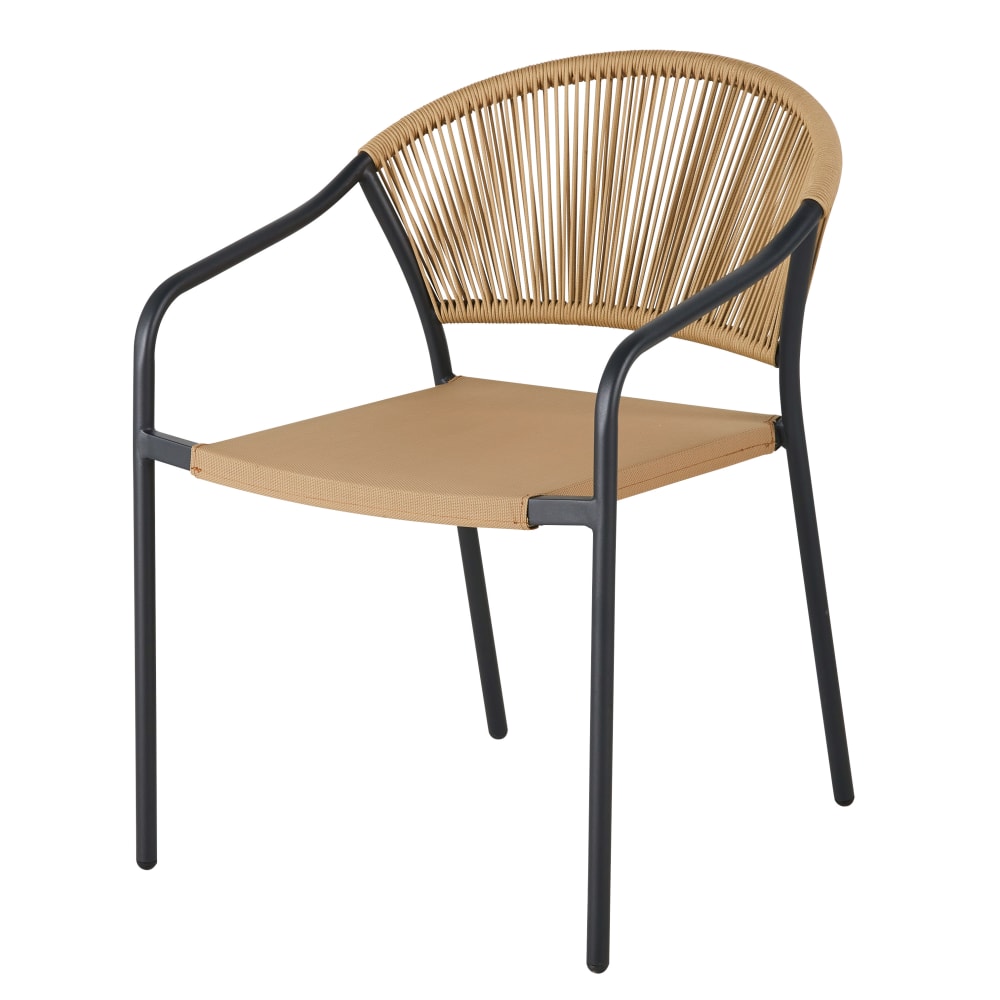 Chaises professionnelles en acier gris anthracite et beige (x2) — vue 3