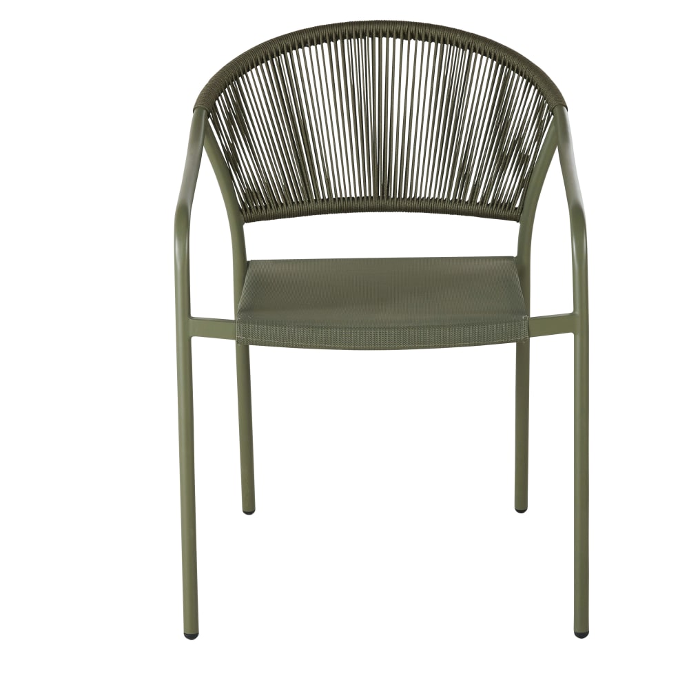 Chaises professionnelles en acier, tissu et corde vert kaki (x2) — vue 4