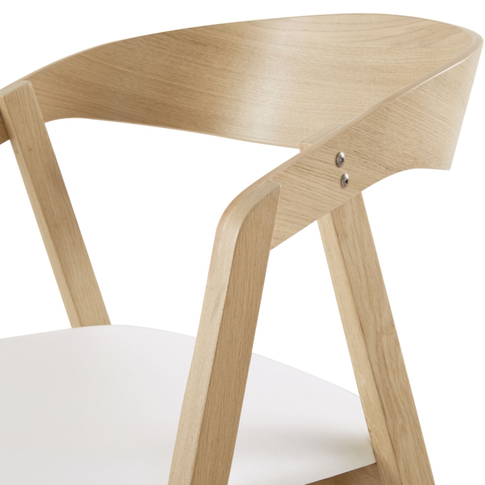 Chaises professionnelles en hêtre et tissu polyuréthane enduit blanc (x2) — vue 4