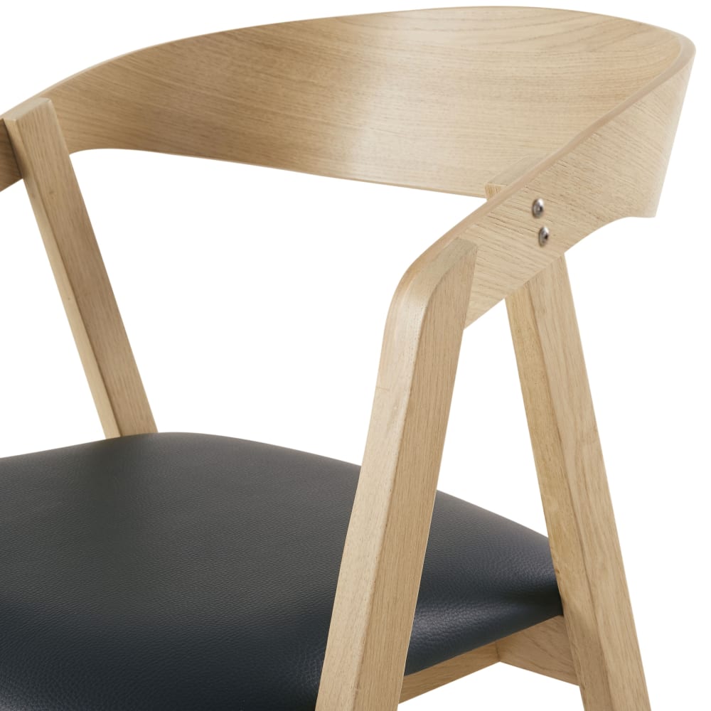 Chaises professionnelles en hêtre et tissu polyuréthane enduit noir (x2) — vue 4