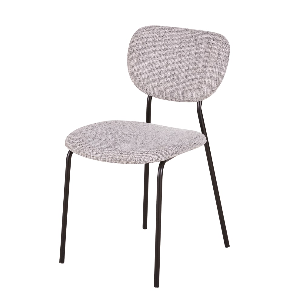 Chaises professionnelles gris tramé et pieds en acier noir (x2)