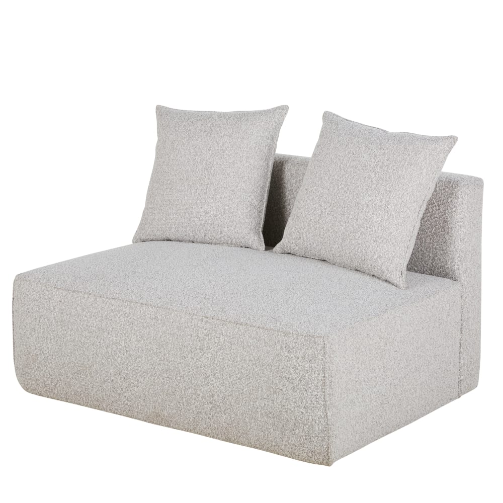 Chauffeuse 2 places pour canapé modulable gris clair chiné